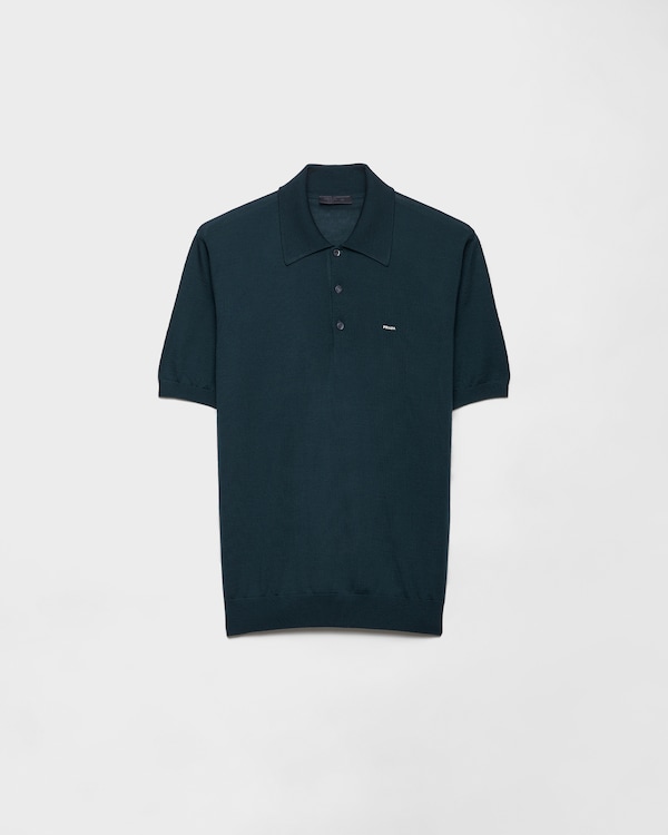 PRADA ポロ Prada Long-Sleeved Silk Polo Shirt | Saks Fifth Avenue