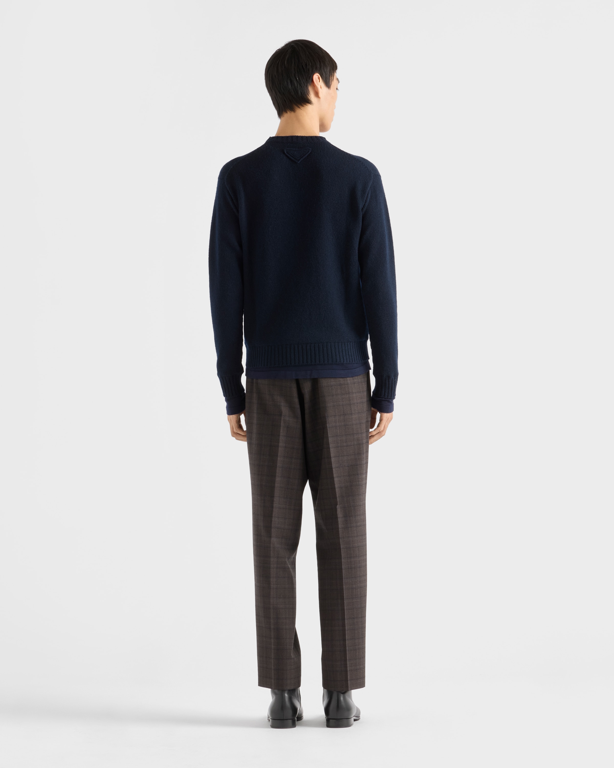 ネイビー カシミヤ クルーネック セーター | PRADA