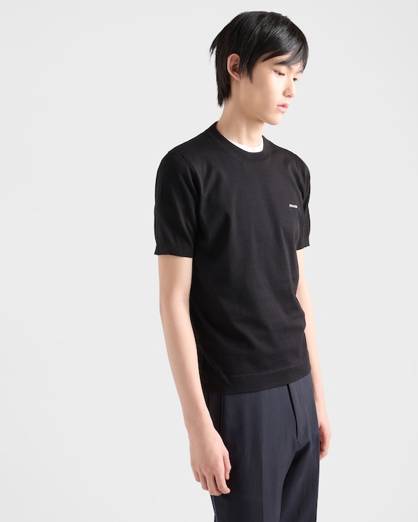 Cotton crew-neck sweater - Black Cotton crew-neck sweater - Black