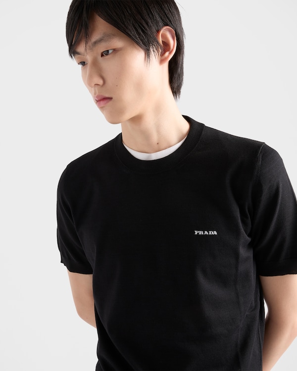 Cotton crew-neck sweater - Black Cotton crew-neck sweater - Black