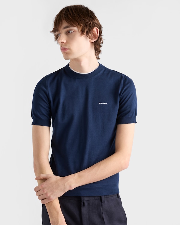 Cotton crew-neck sweater - Navy Cotton crew-neck sweater - Navy