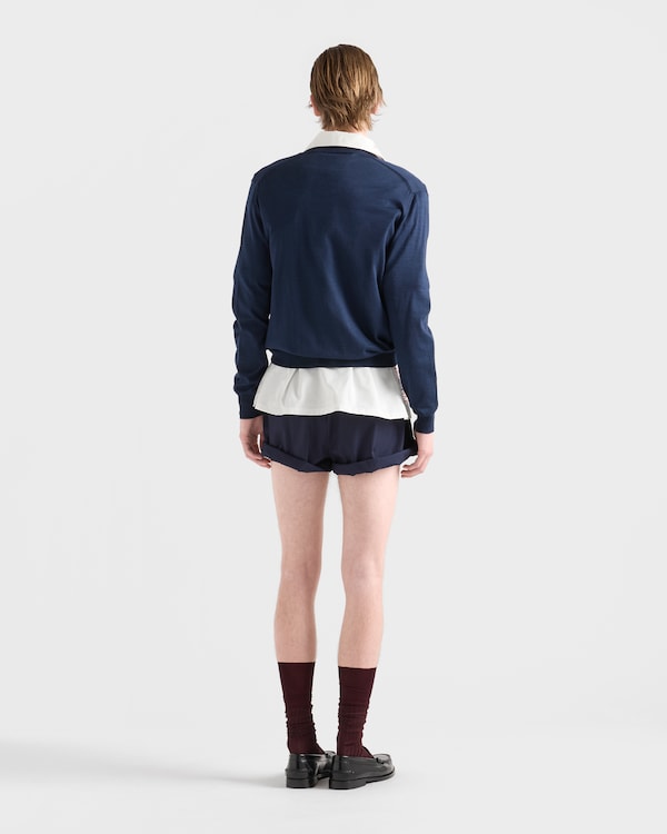 코튼 브이넥 스웨터 - 블루 코튼 브이넥 스웨터 - 블루