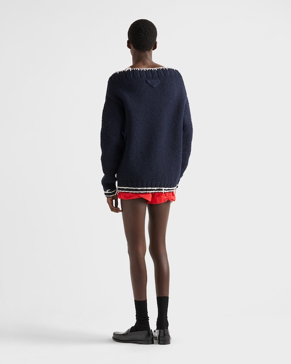 Wool boat-neck sweater - Navy Wool boat-neck sweater - Navy