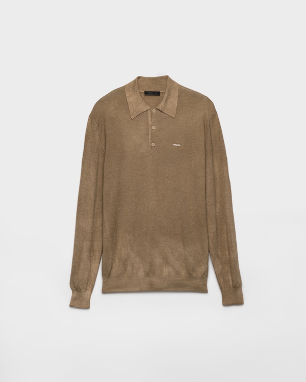 Polo de lana y seda. - Arcilla Polo de lana y seda. - Arcilla