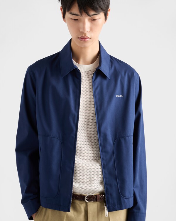 كنزة بياقة دائرية من القطن والحرير - أبيض كنزة بياقة دائرية من القطن والحرير - أبيض