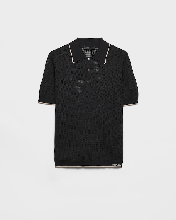 Silk and cotton polo shirt - Black Silk and cotton polo shirt - Black
