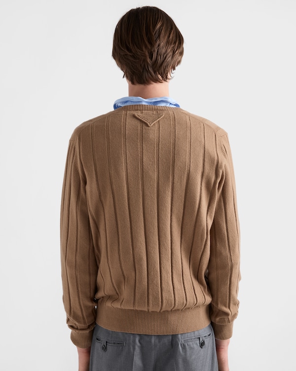 Cashmere V-neck sweater - Camel Brown Cashmere V-neck sweater - Camel Brown