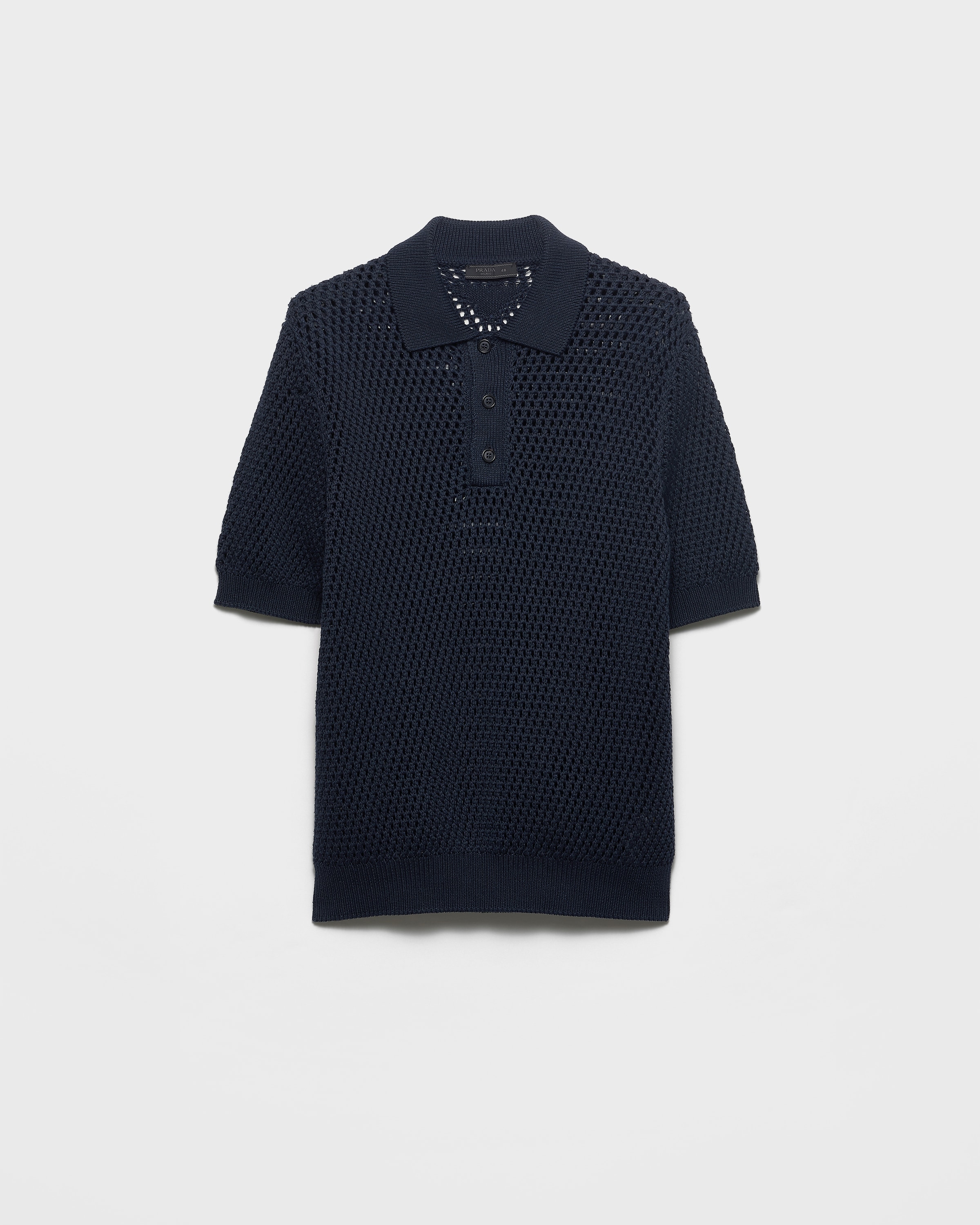 Blue Linen And Cotton Polo Shirt | PRADA - Singapore