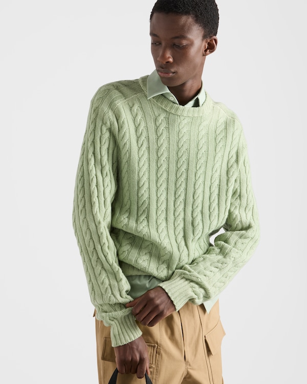 Wool and cashmere crew-neck sweater - Jade Green Wool and cashmere crew-neck sweater - Jade Green