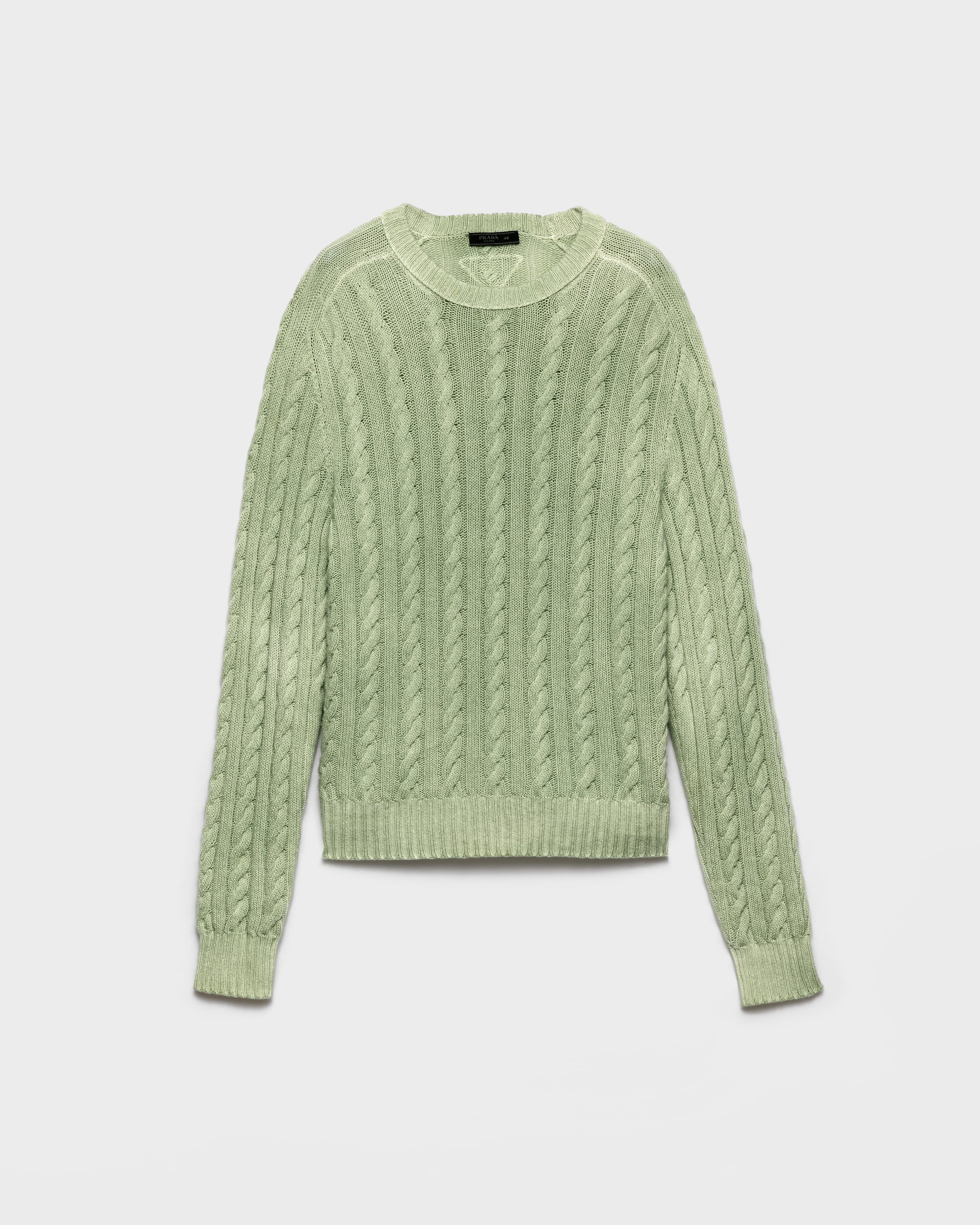 Jade Green Wool And Cashmere Crew-neck Sweater | PRADA