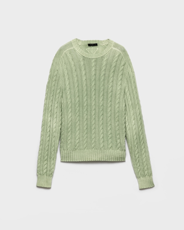 Wool and cashmere crew-neck sweater - Jade Green Wool and cashmere crew-neck sweater - Jade Green
