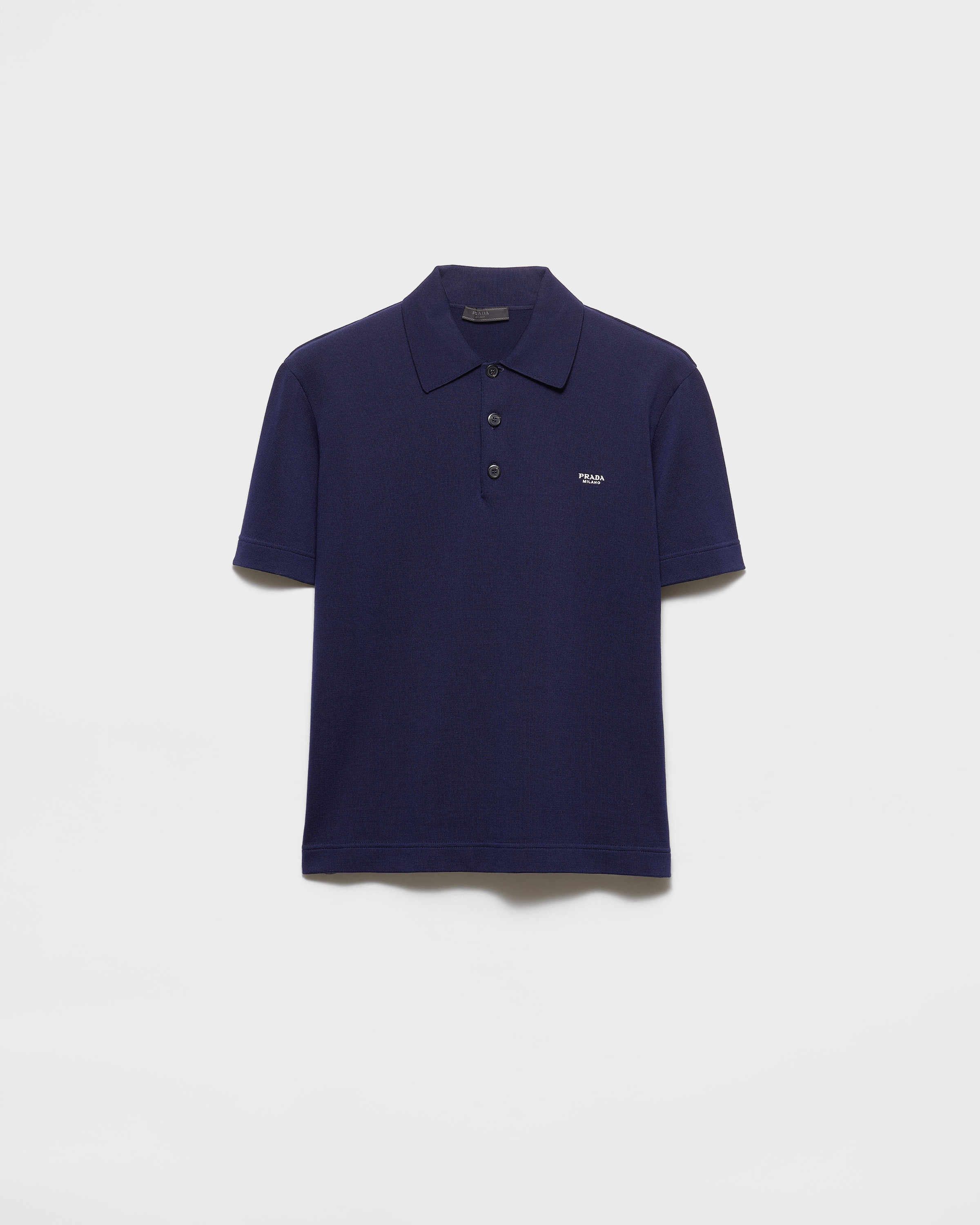 Navy Cotton Polo Shirt | PRADA - United States