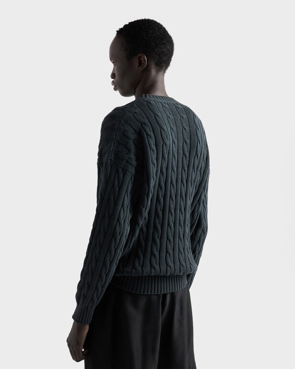 Cotton crew-neck sweater - Black Cotton crew-neck sweater - Black