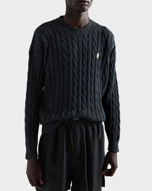 Cotton crew-neck sweater - Black Cotton crew-neck sweater - Black