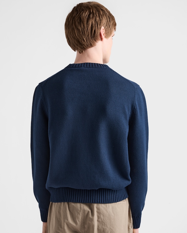 Pull à col rond en coton - Bleu Pull à col rond en coton - Bleu
