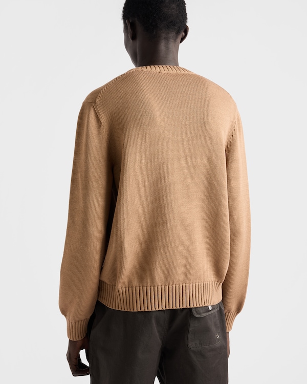 Cotton crew-neck sweater - Camel Brown Cotton crew-neck sweater - Camel Brown