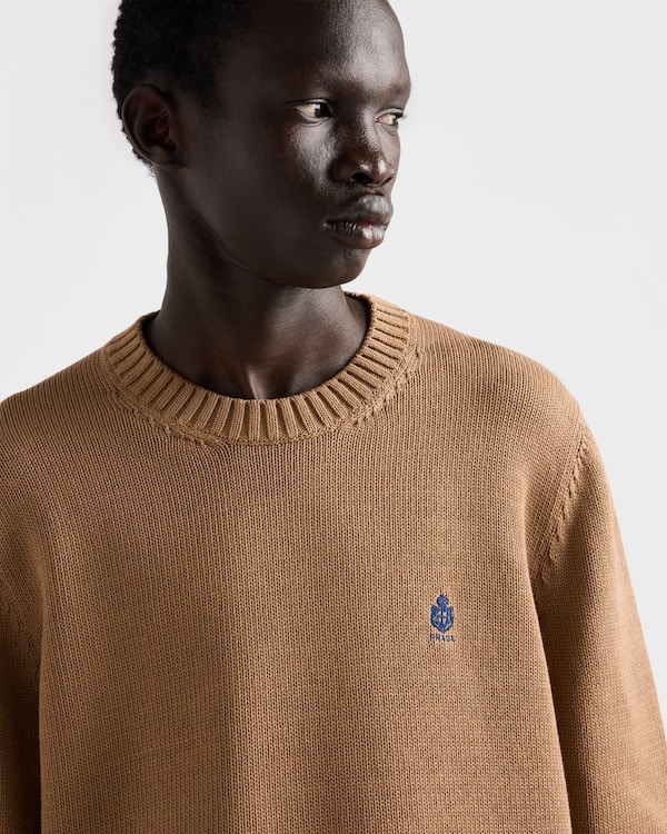Cotton crew-neck sweater - Camel Brown Cotton crew-neck sweater - Camel Brown