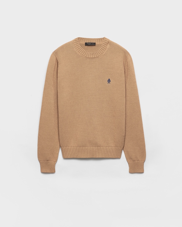 Cotton crew-neck sweater - Camel Brown Cotton crew-neck sweater - Camel Brown