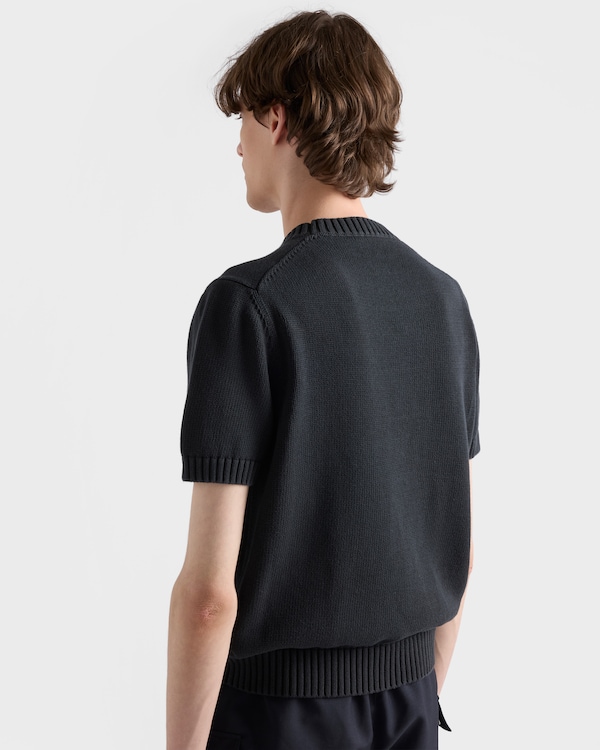 Cotton crew-neck sweater - Black Cotton crew-neck sweater - Black