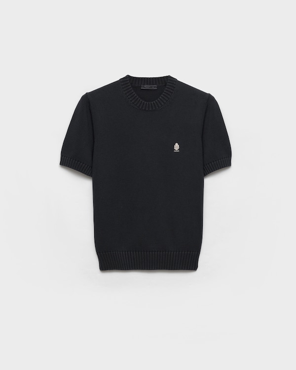 Cotton crew-neck sweater - Black Cotton crew-neck sweater - Black