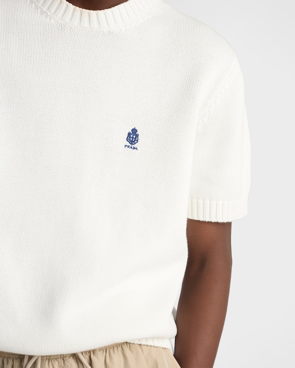 Cotton crew-neck sweater - White Cotton crew-neck sweater - White