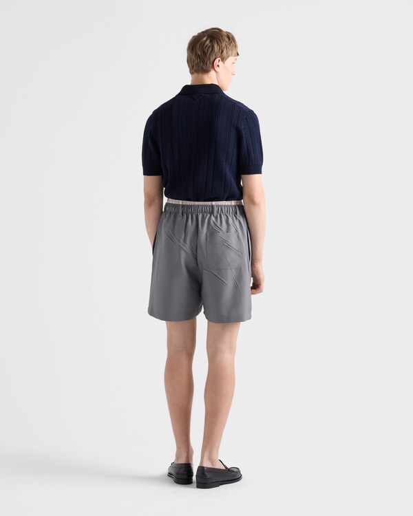Short-sleeved openwork cotton polo shirt - Navy Short-sleeved openwork cotton polo shirt - Navy