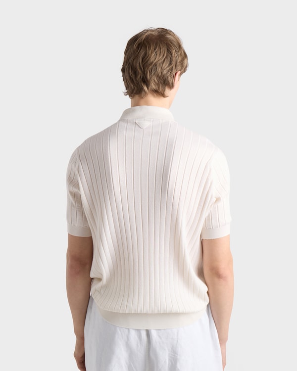 Polo in cashmere e seta - Bianco Polo in cashmere e seta - Bianco