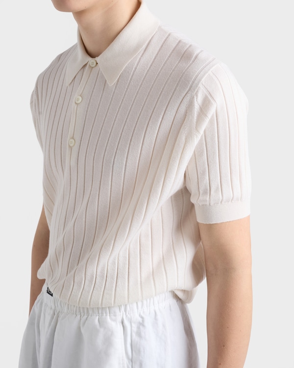 Polo in cashmere e seta - Bianco Polo in cashmere e seta - Bianco