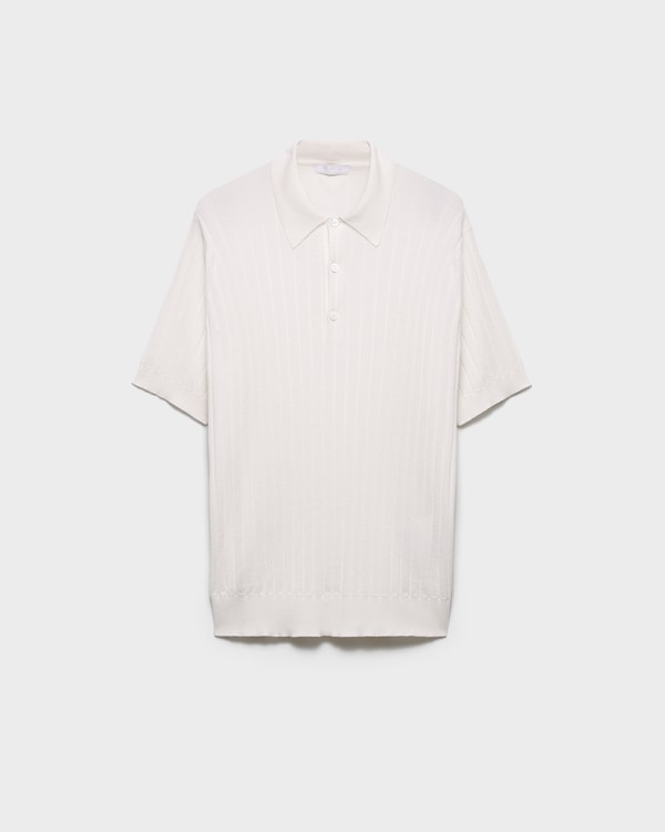 Polo in cashmere e seta - Bianco Polo in cashmere e seta - Bianco