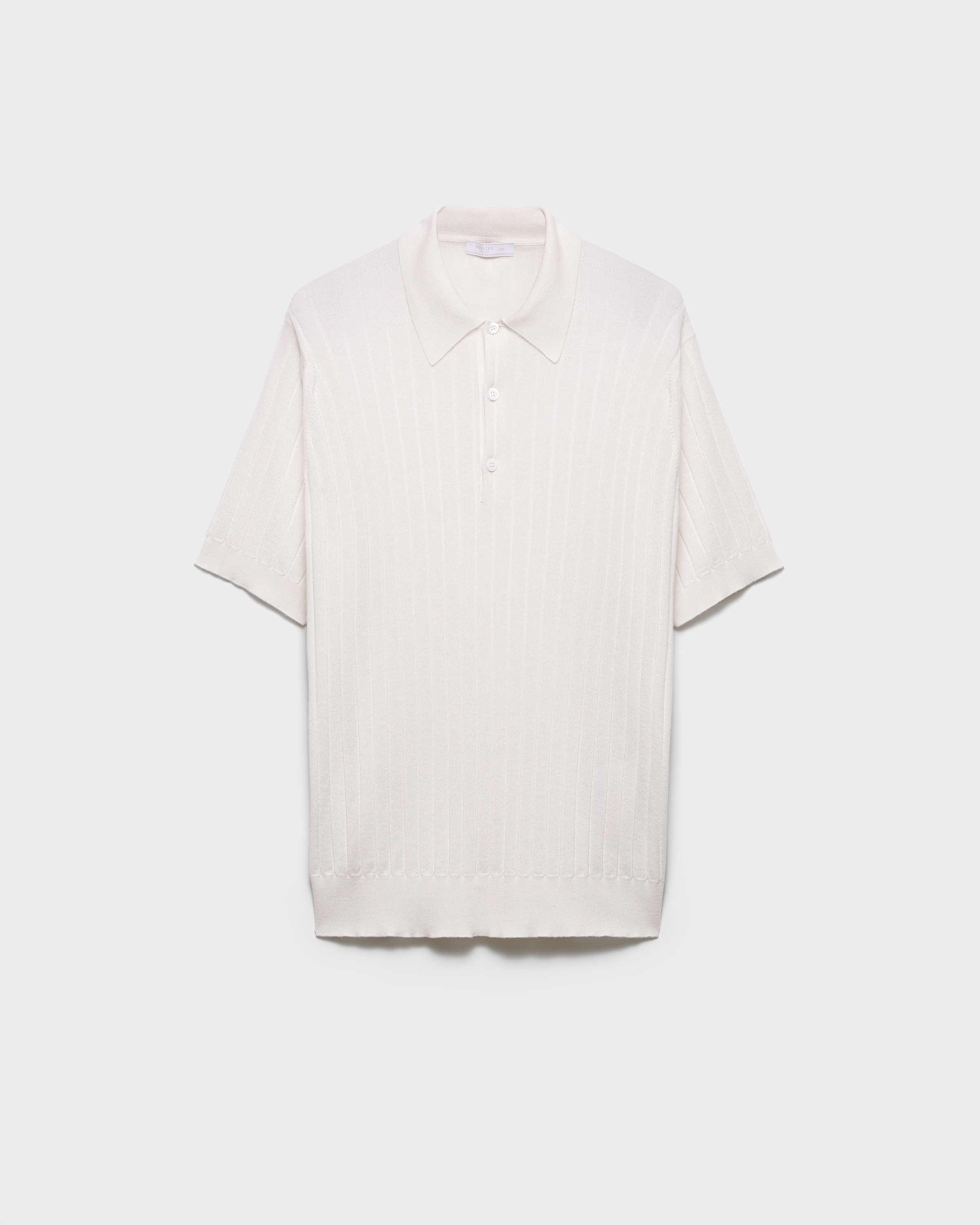 Prada Polo De Cachemir Y Seda, Hombre, Blanco, Talla 48