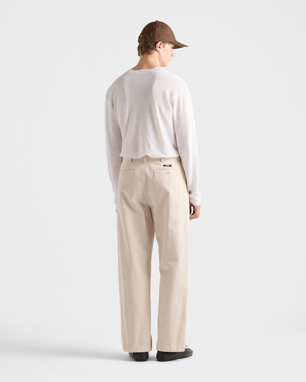 Long-sleeved linen and silk sweater - White Long-sleeved linen and silk sweater - White