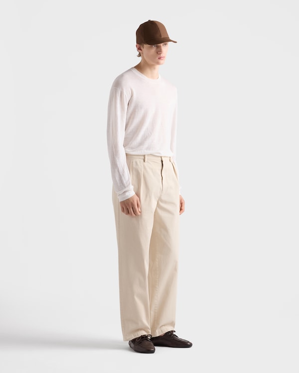 Long-sleeved linen and silk sweater - White Long-sleeved linen and silk sweater - White