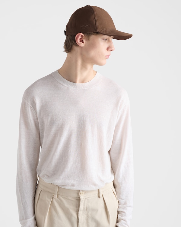 Long-sleeved linen and silk sweater - White Long-sleeved linen and silk sweater - White