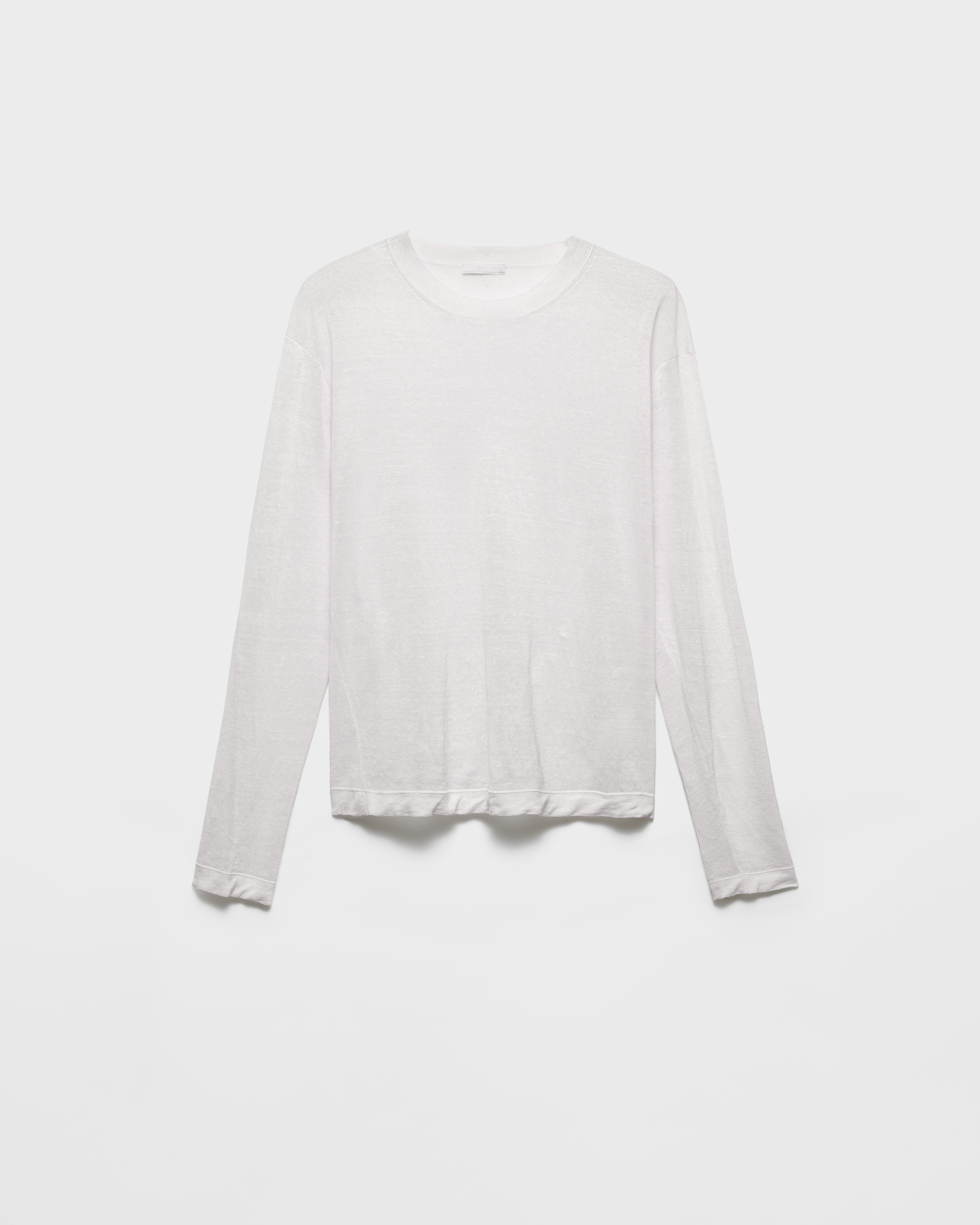 Long-sleeved linen and silk sweater