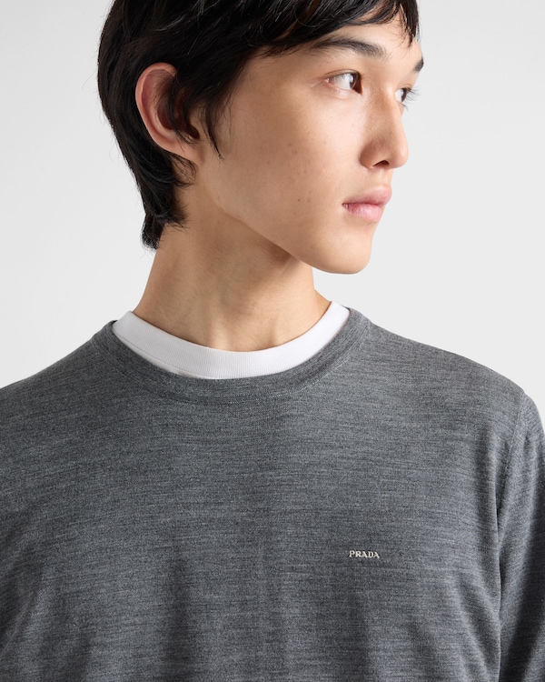Superfine wool crew-neck sweater - Slate Gray Superfine wool crew-neck sweater - Slate Gray