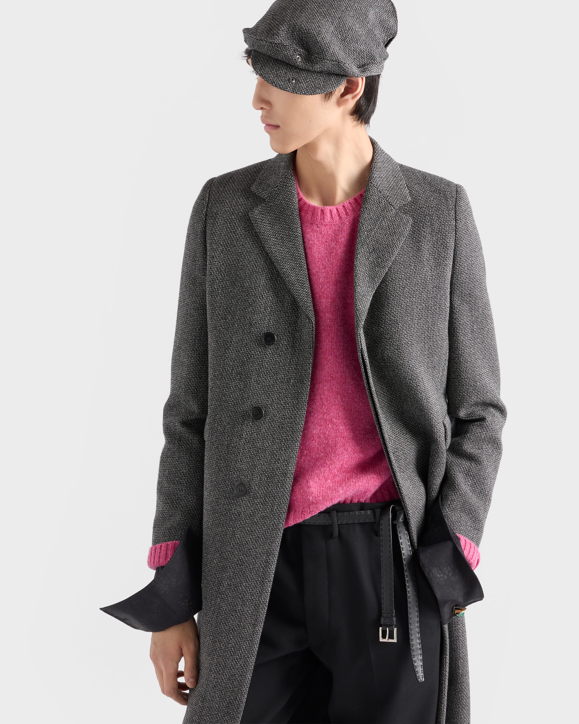 Pink Shetland Wool Crew-neck Sweater | PRADA - United States