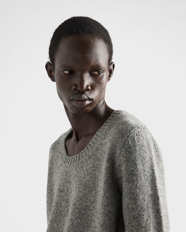 Shetland wool scoop-neck sweater - Grey Shetland wool scoop-neck sweater - Grey