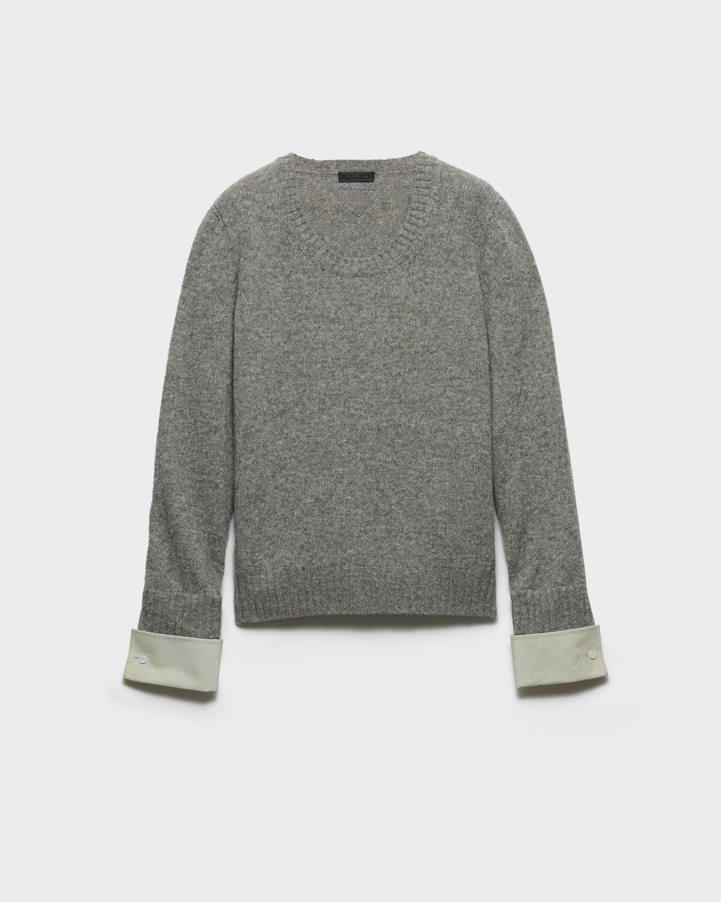 【Nike】PRADA シェットランドセーター Grey Shetland Wool Scoop-neck Sweater | PRADA - Czechia