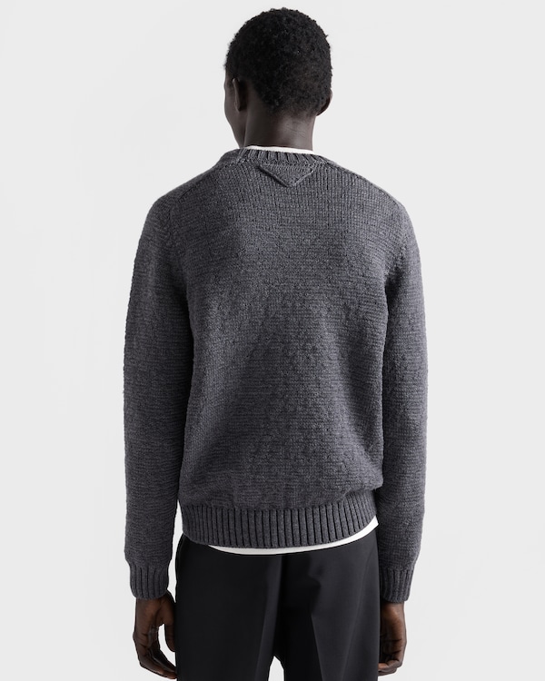 Pull à col rond en laine - Gris Ardoise Pull à col rond en laine - Gris Ardoise