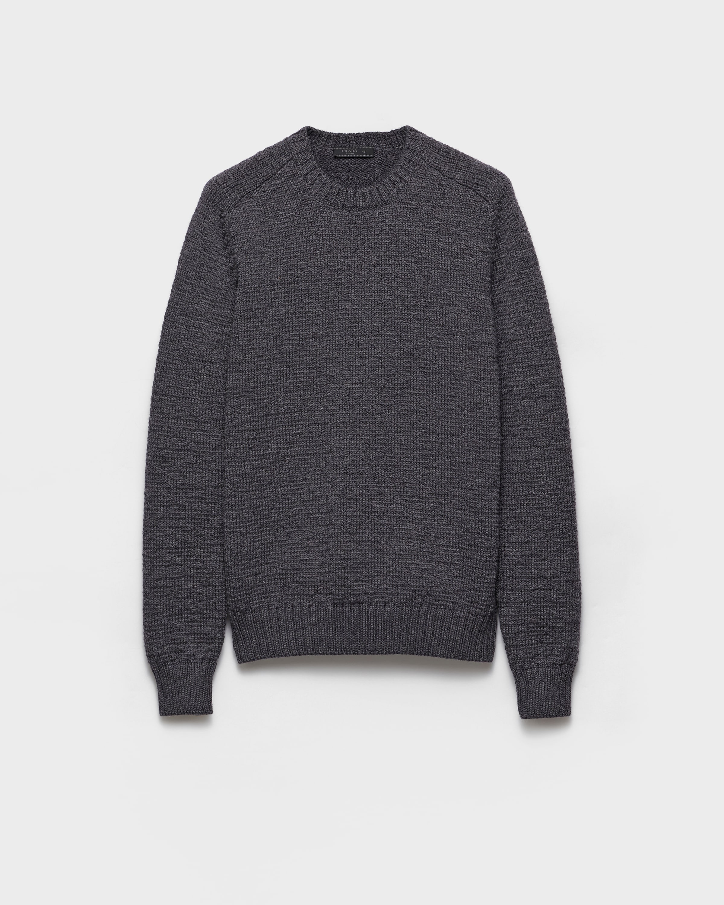 Slate Gray Wool Crew-neck Sweater | PRADA - United States