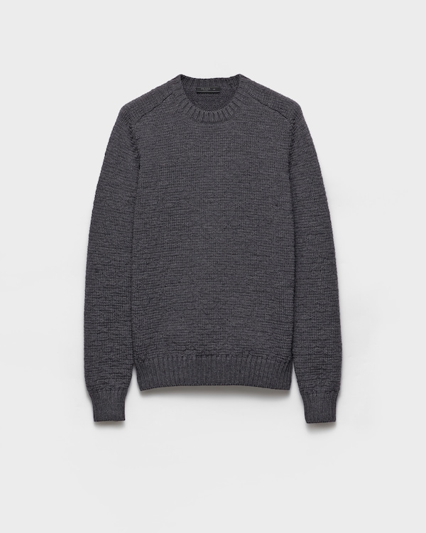 Pull à col rond en laine - Gris Ardoise Pull à col rond en laine - Gris Ardoise