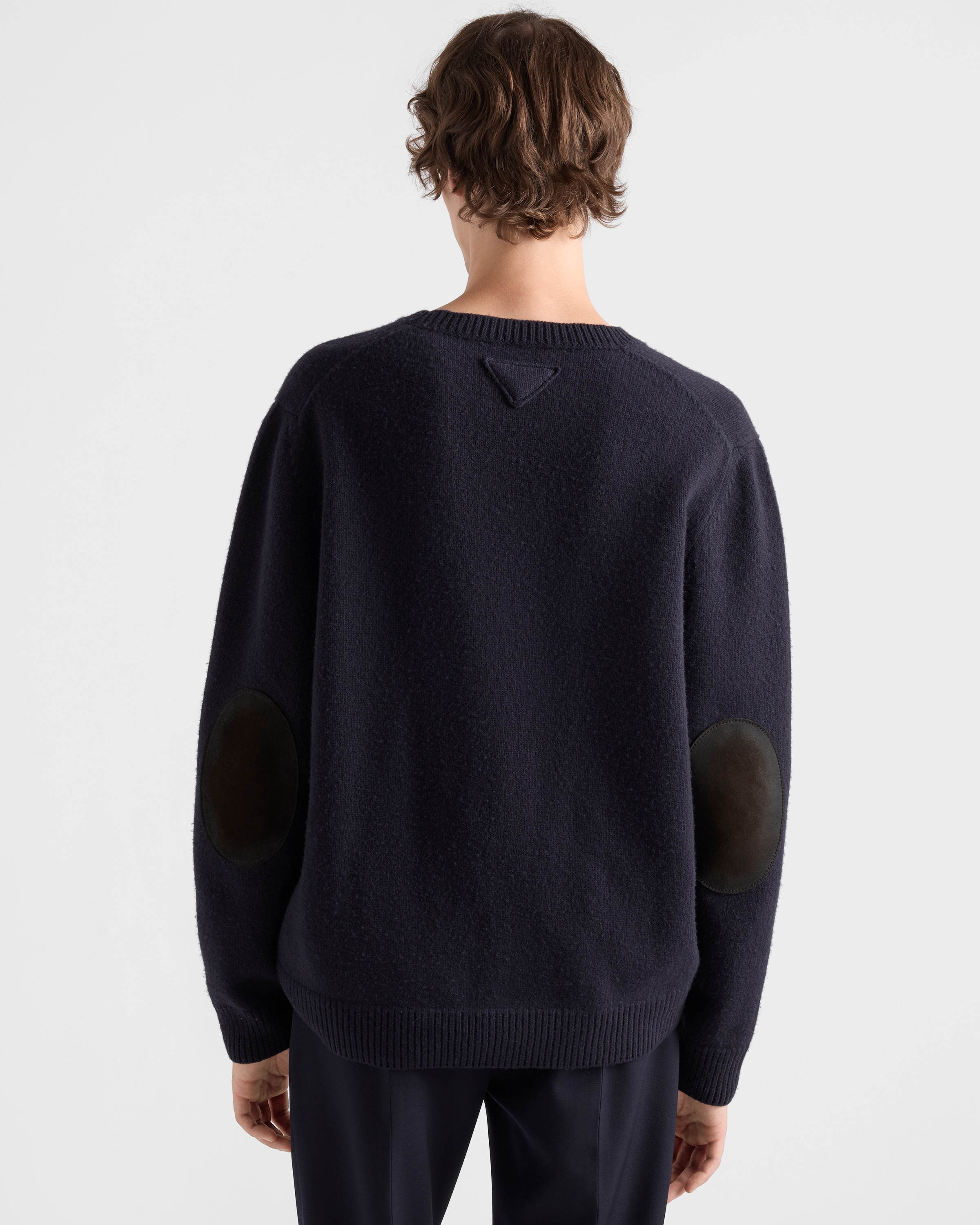 Navy Wool Crew-neck Sweater | PRADA - Finland