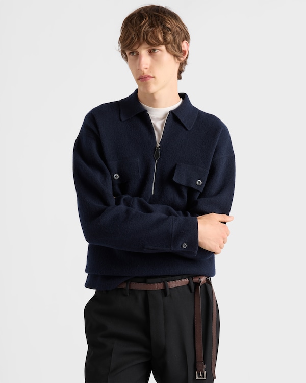 Cashmere polo shirt - Navy Cashmere polo shirt - Navy