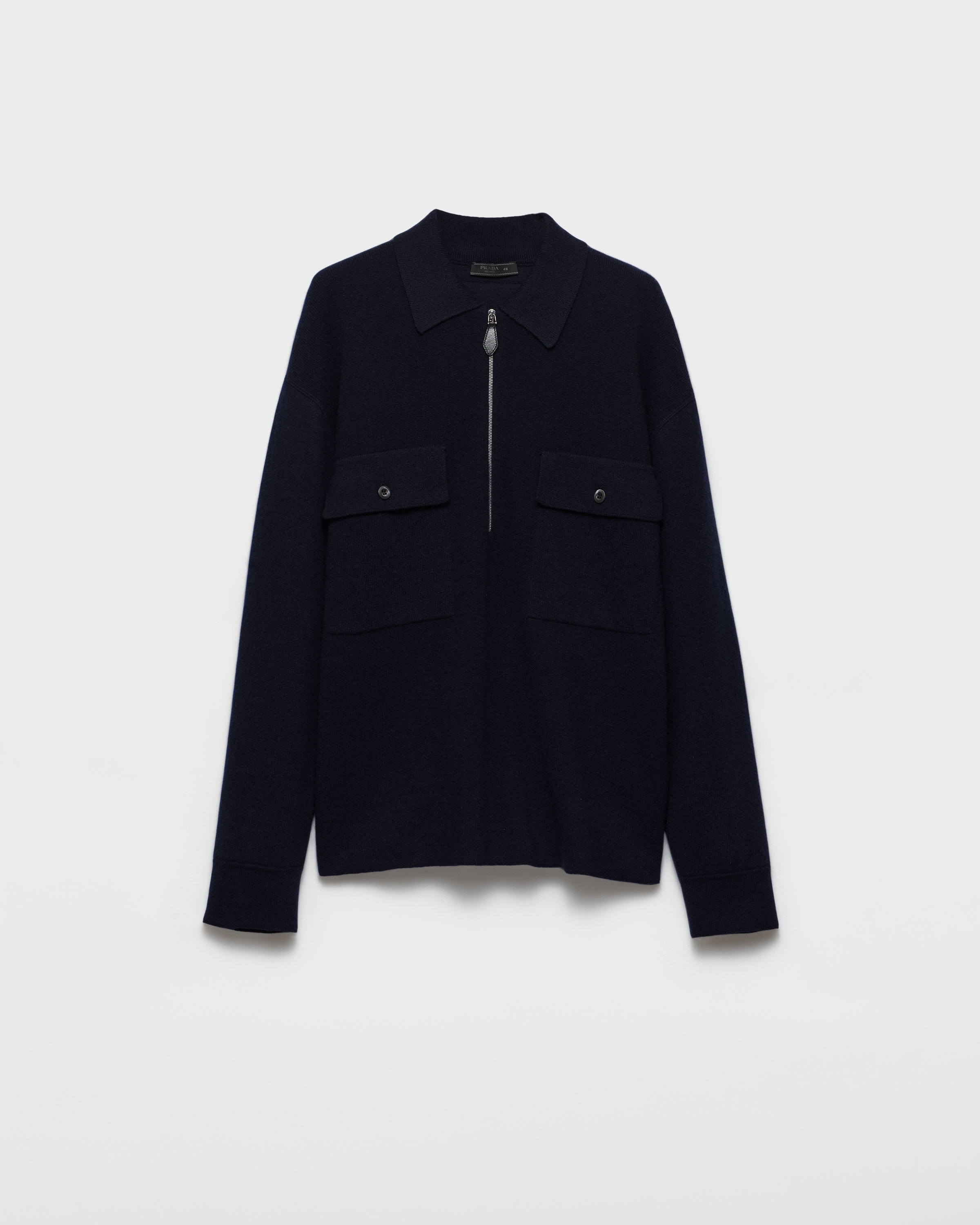 ネイビー カシミア ポロシャツ | PRADA - 日本