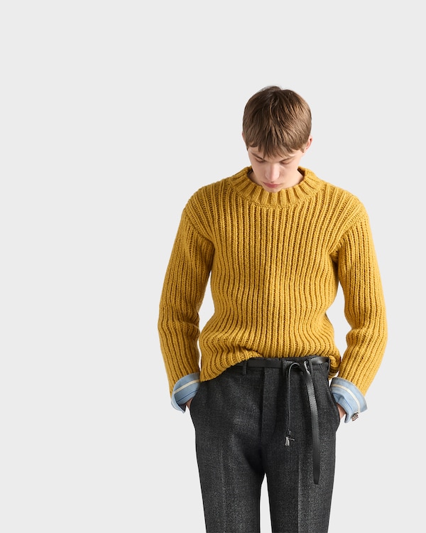 Shetland wool crew-neck sweater - Maize Yellow Shetland wool crew-neck sweater - Maize Yellow