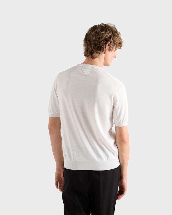Silk and cotton crew-neck sweater - Chalk White Silk and cotton crew-neck sweater - Chalk White