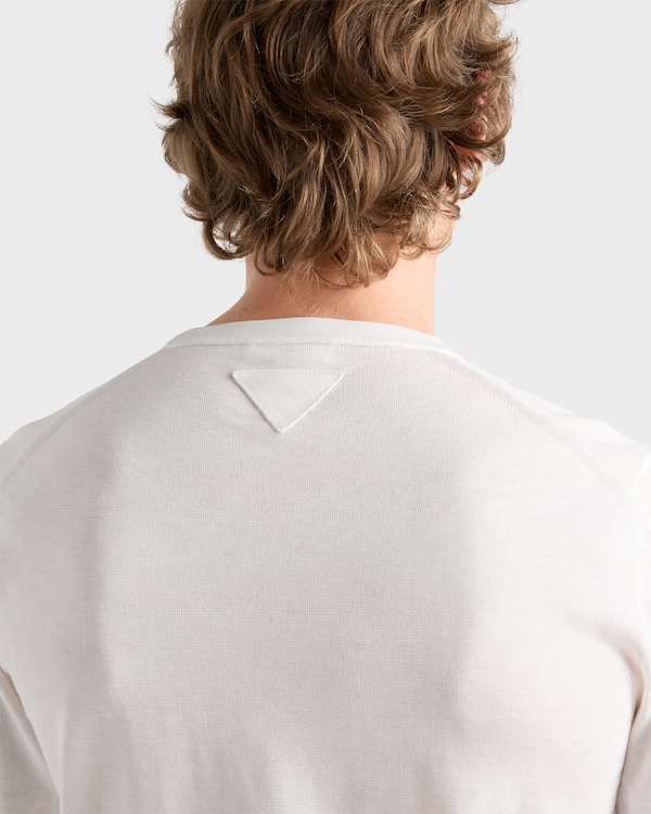 Silk and cotton crew-neck sweater - Chalk White Silk and cotton crew-neck sweater - Chalk White