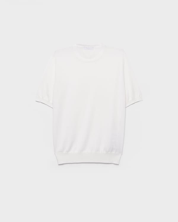Silk and cotton crew-neck sweater - Chalk White Silk and cotton crew-neck sweater - Chalk White
