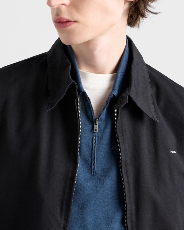 Silk and cotton polo shirt - Aviation Blue Silk and cotton polo shirt - Aviation Blue