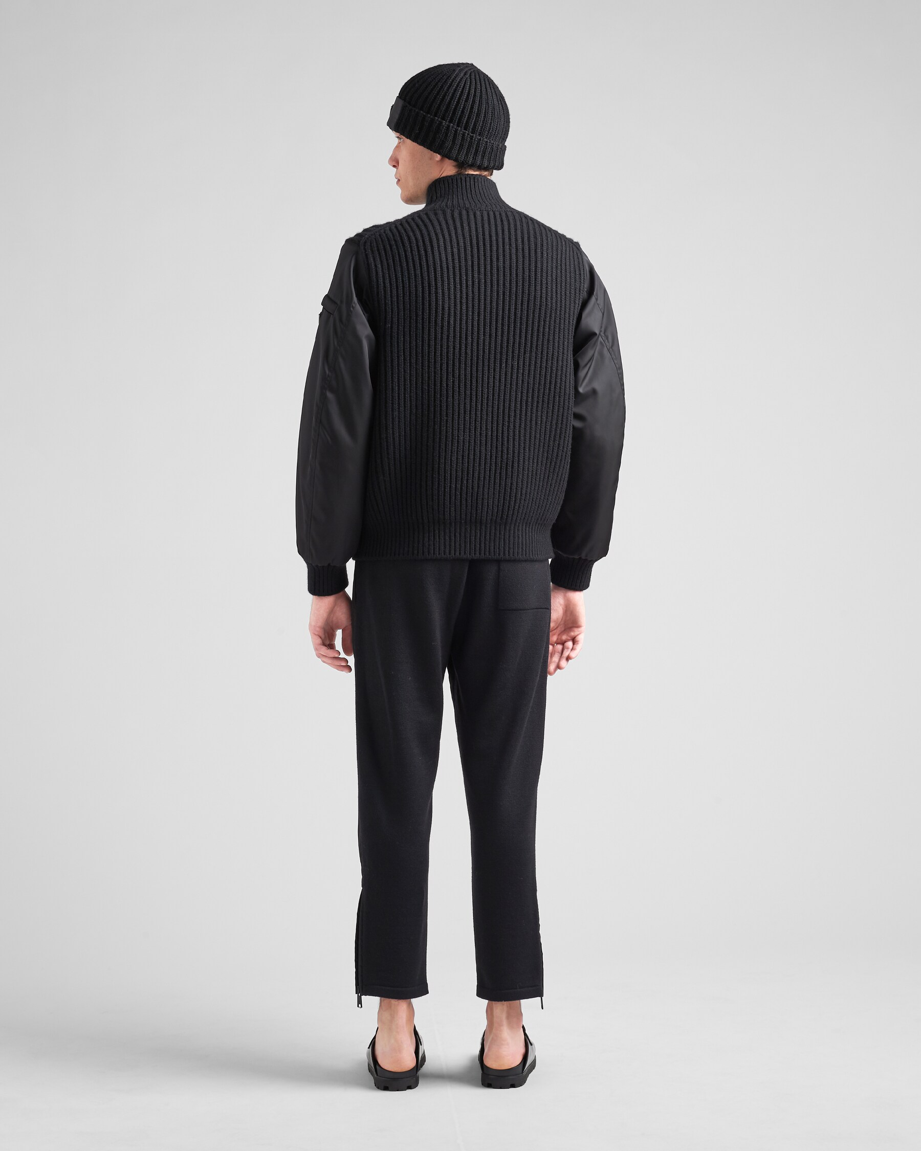 Rinascimento Black Polyethylene Cardigan